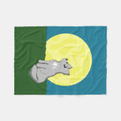 Niedlicher schäbiger Wolf mit Mond-Decke Fleecedecke (Vorderseite (Horizontal))