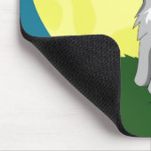 Niedlicher schäbiger Wolf mit Mond Mousepad (Ecke)