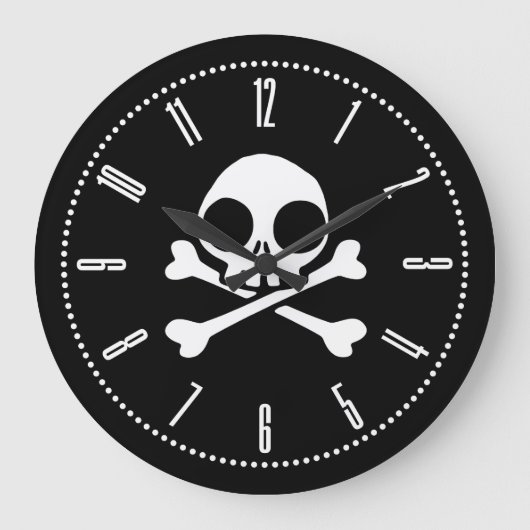 Niedlicher Schädel Große Wanduhr (Vorderseite)