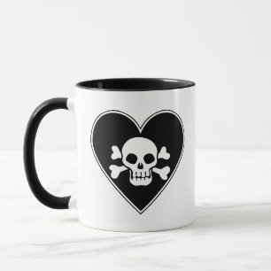 Niedlicher Schädel im Herzen Tasse