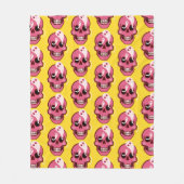 Niedlicher Schädel mit Gespenstern im Augensockmus Fleecedecke (Vorderseite)