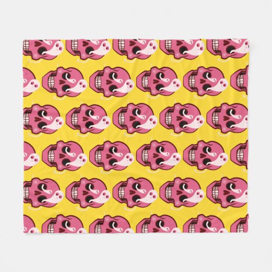 Niedlicher Schädel mit Gespenstern im Augensockmus Fleecedecke (Vorderseite (Horizontal))