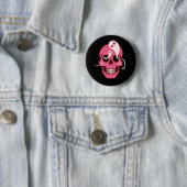 Niedlicher Schädel mit Spiegelei und Gespenstern i Button (Beispiel)