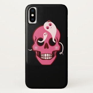 Niedlicher Schädel mit Spiegelei und Gespenstern i Case-Mate iPhone Hülle