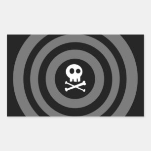 Niedlicher Schädel Rechteckiger Aufkleber