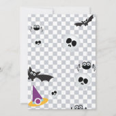 Niedlicher Schädel und Fledermäuse Halloween-Party Einladung (Rückseite)