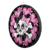 Niedlicher Schädel und Herz Dartscheibe (Vorderseite rechts)