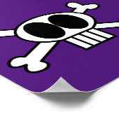 Niedlicher Schädel und Kreuze mit großen schwarzen Poster (Ecke)