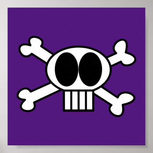 Niedlicher Schädel und Kreuze mit großen schwarzen Poster (Vorne)