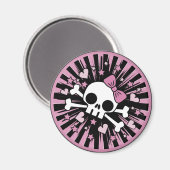 Niedlicher Schädel und Kreuzknochen Magnet (Vorderseite/Rückseite)