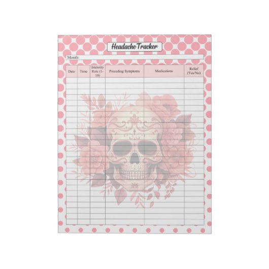 Niedlicher Schädelkopftracker Notizblock (Rotiert)