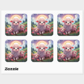 Niedlicher Schafaufkleber Quadratischer Aufkleber (Blatt)