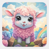 Niedlicher Schafaufkleber Quadratischer Aufkleber (Vorderseite)