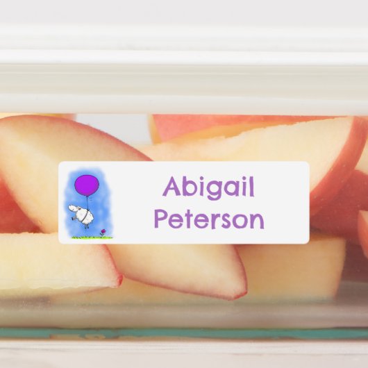 Niedlicher Schafballon Cartoon Spaß personalisiert Etiketten (Befestigt)