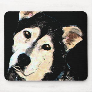 Niedlicher Schäfer-heiseres Hundeporträt Mousepad