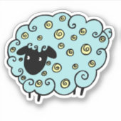 Niedlicher Schafsticker Aufkleber (Vorderseite)