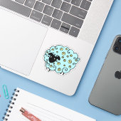 Niedlicher Schafsticker Aufkleber (Laptop mit iPhone)