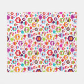 Niedlicher Schalenkuchen und Teetopf Fleecedecke (Vorderseite (Horizontal))