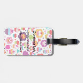 Niedlicher Schalenkuchen und Teetopf Gepäckanhänger (Rückseite horizontal)