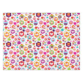 Niedlicher Schalenkuchen und Teetopf Tischdecke (Vorderseite (Horizontal))