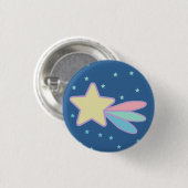 Niedlicher Schießen-Stern-Komet Button (Vorne & Hinten)