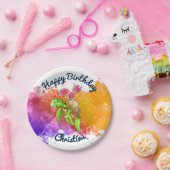 Niedlicher Schildkröte-Party-Teller lila Pappteller (Party)