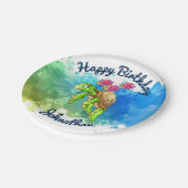 Niedlicher Schildkröte-Party-Teller Pappteller (Schrägansicht)