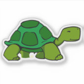 Niedlicher Schildkröten-Cartoon - Fun Animal Aufkl Aufkleber (Vorderseite)