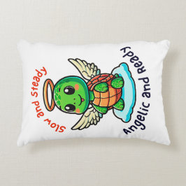 Niedlicher Schildkrötengel mit Cartoon Wings Dekokissen