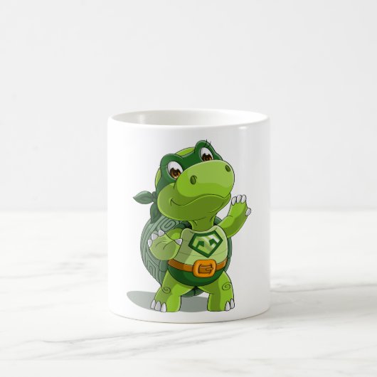 Niedlicher Schildkrötensuperheld Kaffeetasse (Mittel)