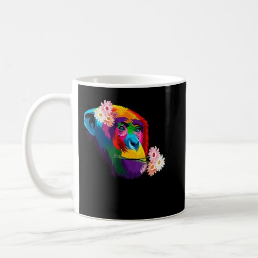 niedlicher Schimpanse Affe farbenfrohe Schimpanse Kaffeetasse (Links)