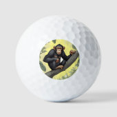 Niedlicher Schimpanse auf den Filialgrüßen Golfball (Vorderseite)