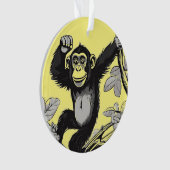 Niedlicher Schimpanse auf den Filialgrüßen Ornament (Vorderseite)