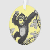 Niedlicher Schimpanse auf den Filialgrüßen Ornament (Vorderseite)