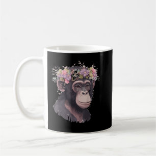 Niedlicher Schimpanse Blume Kronplatz Ape Kaffeetasse