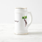 Niedlicher Schimpanse im Dschungel hängender Carto Bierglas (VorderseiteRechts)