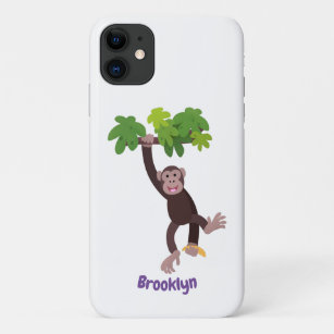 Niedlicher Schimpanse im Dschungel hängender Carto Case-Mate iPhone Hülle