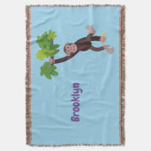 Niedlicher Schimpanse im Dschungel hängender Carto Decke (Vorderseite Vertikal)