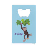 Niedlicher Schimpanse im Dschungel hängender Carto Geldbeutel Flaschenöffner (Rückseite)