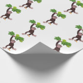 Niedlicher Schimpanse im Dschungel hängender Carto Geschenkpapier (Ecke)