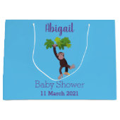 Niedlicher Schimpanse im Dschungel hängender Carto Große Geschenktüte (Vorderseite)