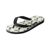 Niedlicher Schimpanse im Dschungel hängender Carto Kinderbadesandalen (Schrägansicht)