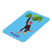 Niedlicher Schimpanse im Dschungel hängender Carto Magnet (Linke Seite)