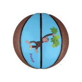 Niedlicher Schimpanse im Dschungel hängender Carto Mini Basketball (Vertikal)