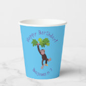 Niedlicher Schimpanse im Dschungel hängender Carto Pappbecher (Vorderseite)