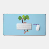 Niedlicher Schimpanse im Dschungel hängender Carto Schreibtischunterlage (Tastatur & Maus)