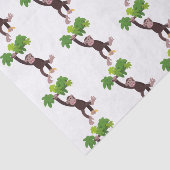 Niedlicher Schimpanse im Dschungel hängender Carto Seidenpapier (Ausschnitt)