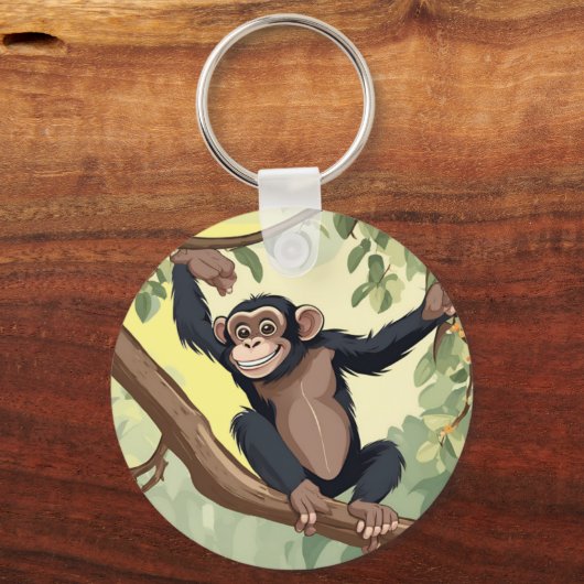 Niedlicher Schimpanse Schlüsselanhänger (Vorderseite)