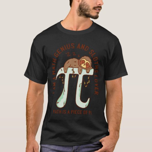 Niedlicher Schlaf auf 3 14 Pi-Zahlensymbol T-Shirt (Vorderseite)