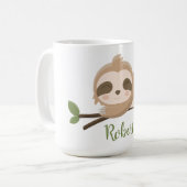Niedlicher Schlaf-individuelle Name Kaffeetasse (Vorderseite Links)